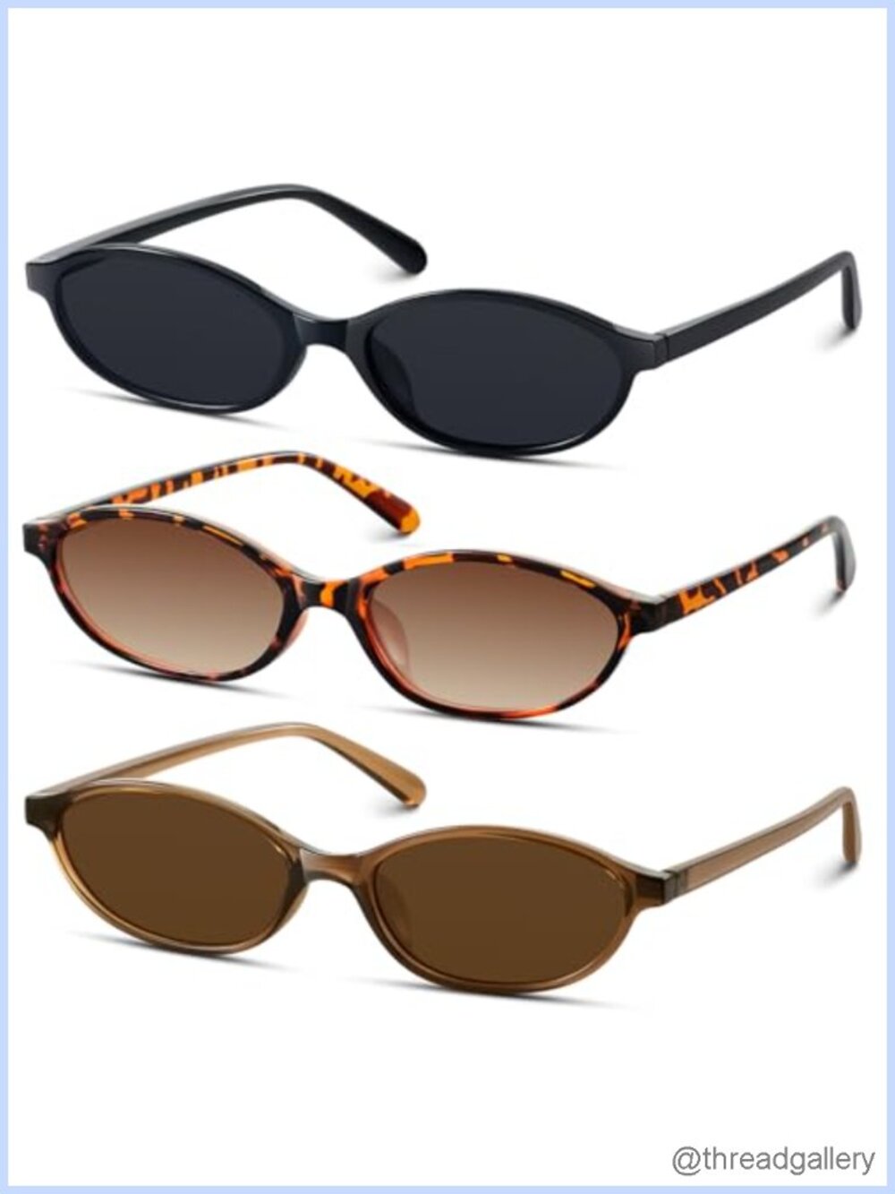 Retro Oval Cat Eye Sunglasses UV Protection Y2k Trendy Narrow Shades